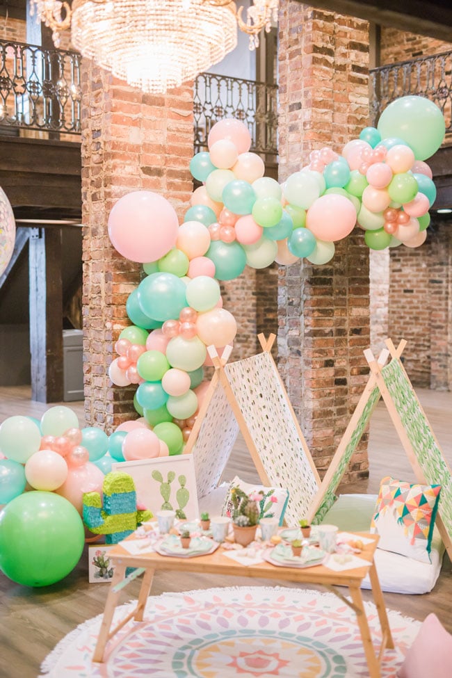 Colorful Cactus Teepee Party For Girls