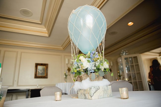 Hot Air Balloon and Flower Baby Shower Centerpiece