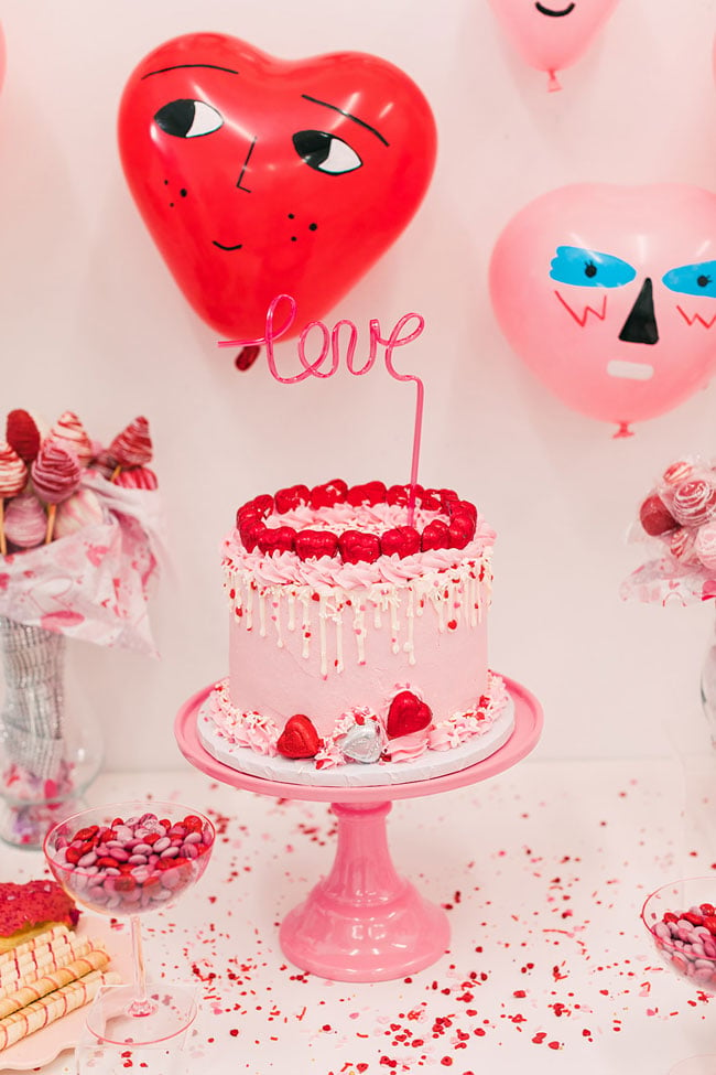 Red, Pink and White Valentine's Day Cake