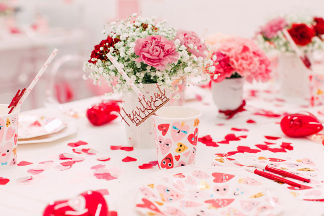Heart Themed Table Decorations