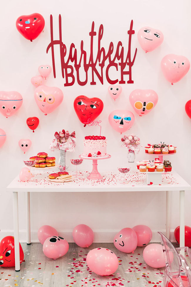Heartbeat Bunch Valentine's Day Party Backdrop