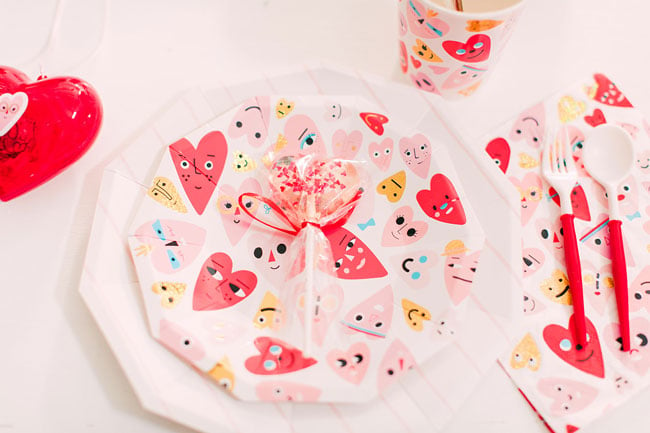 Heart Valentines Party Plate