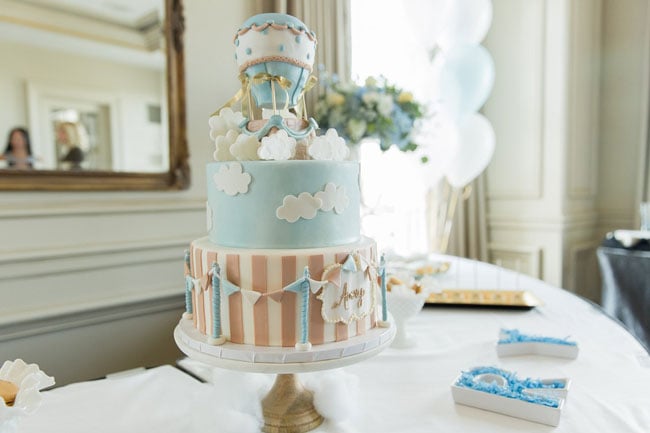 Up Up and Away Baby Shower Cake