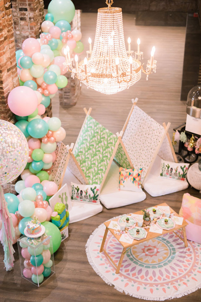 Colorful Cactus Teepee Party