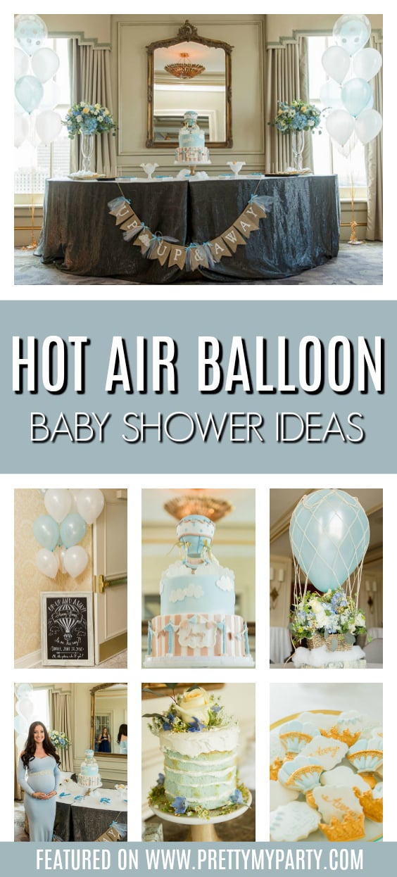 Whimsical Hot Air Balloon Baby Shower on Pretty My Party