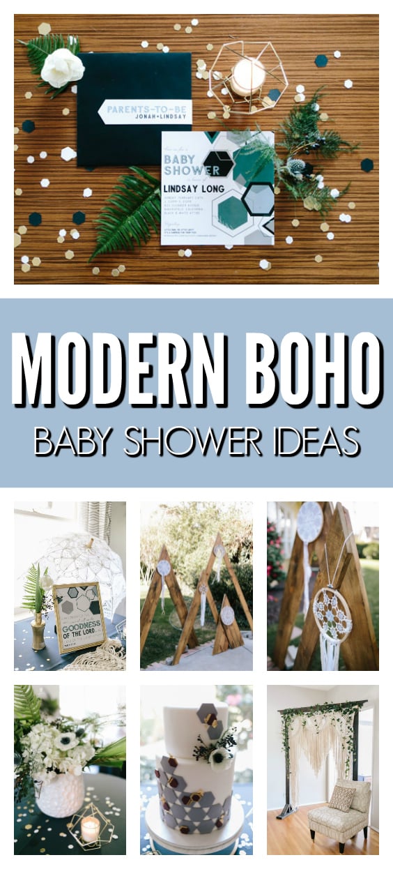Modern Boho Baby Shower Ideas on Pretty My Party
