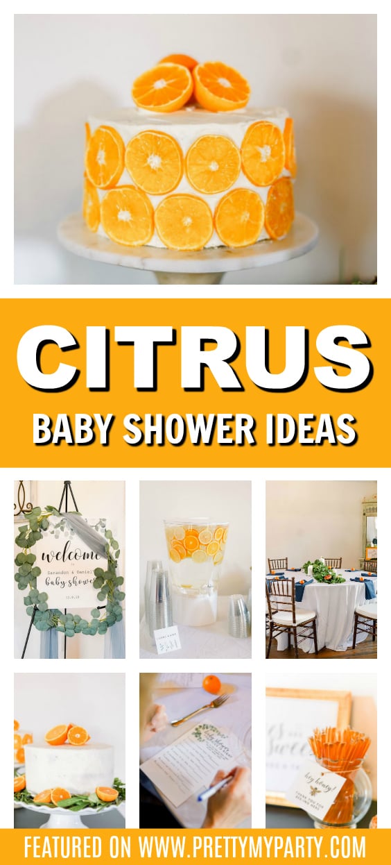 Orange and Navy Blue Baby Shower Ideas on Pretty My Party