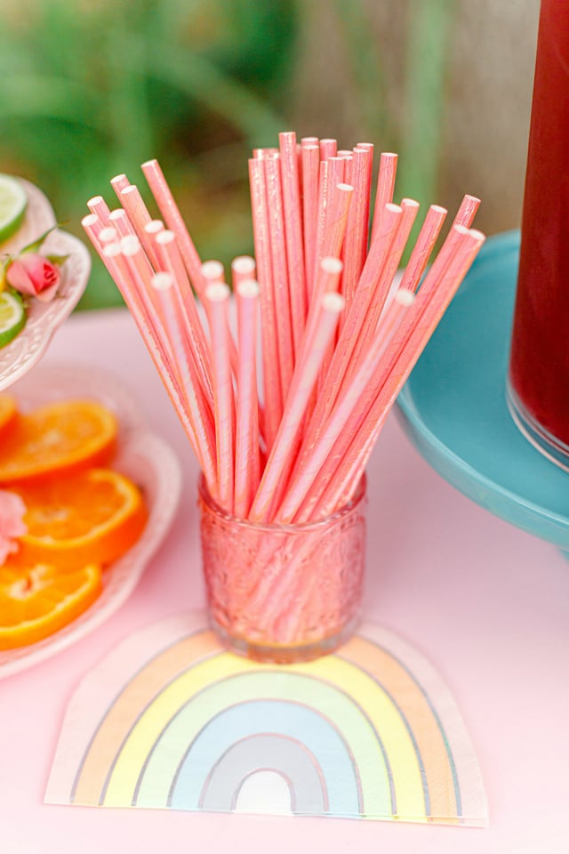 Pink straws