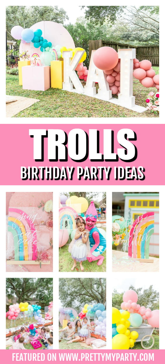 Rainbow Trolls Themed Birthday Party