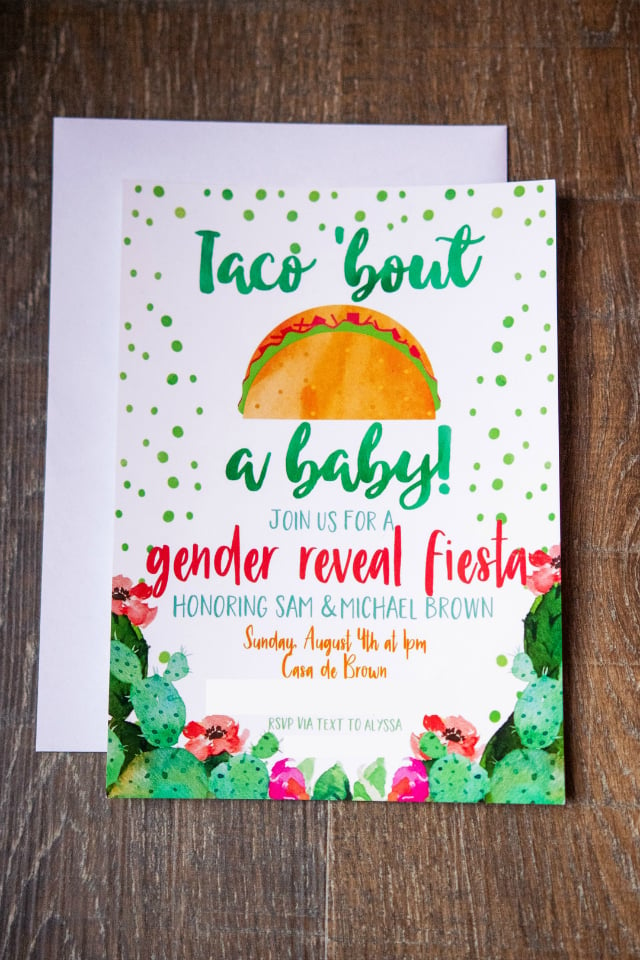 Taco Bout A Baby Gender Reveal Invitation