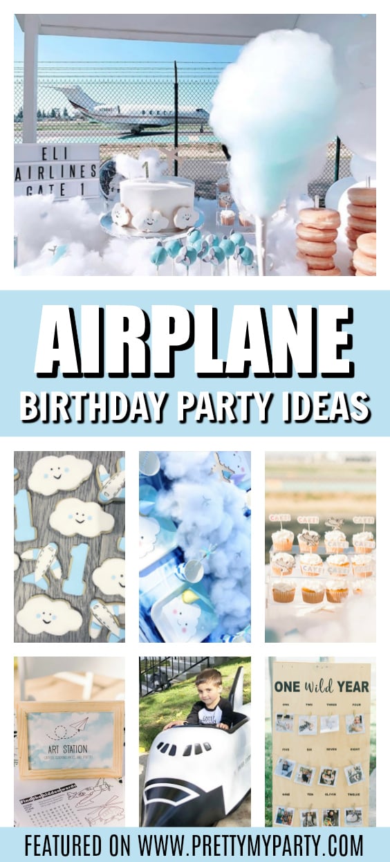 Up Up and Away 1st Birthday Airplane Theme on Pretty My Party