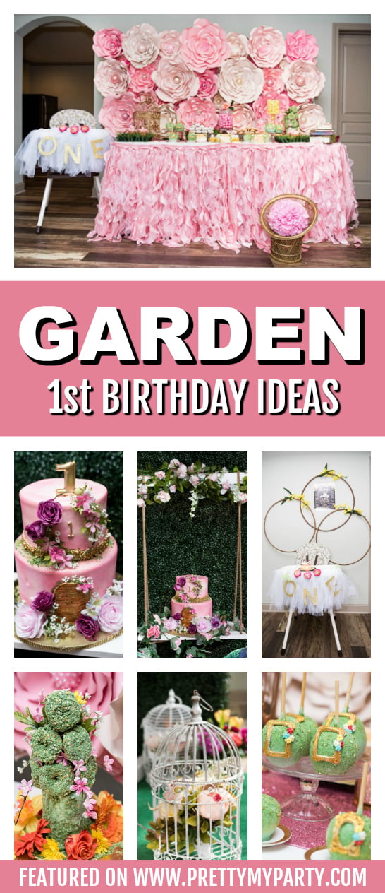 Whimsical Garden 1st Birthday Party on Pretty My Party