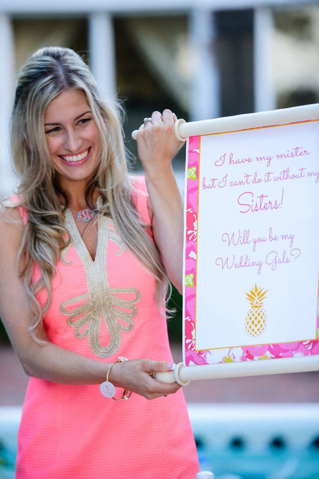 Lilly Pulitzer Will You Be My Bridesmaid Sign