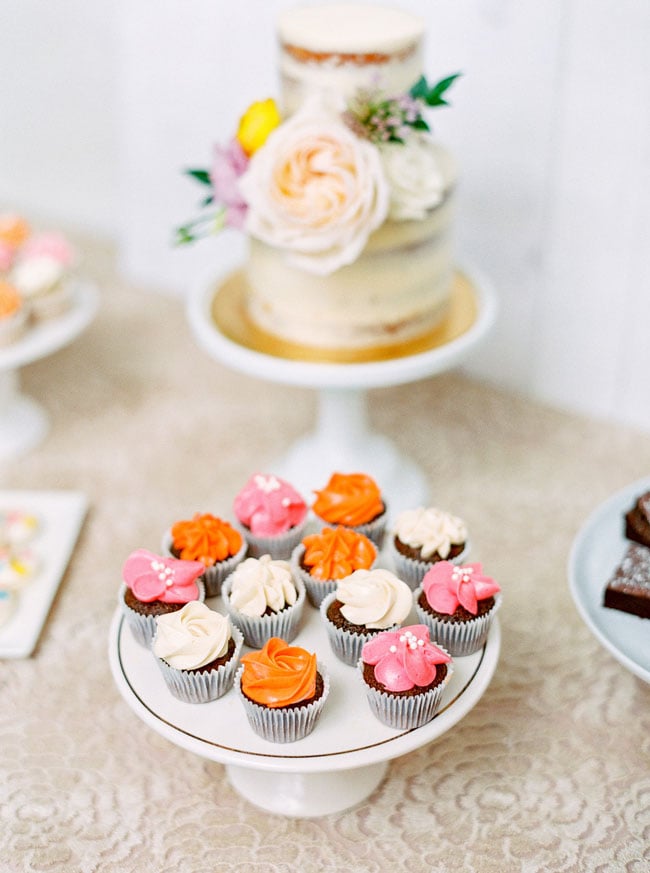 Bright Modern Bridal Shower Cupcakes