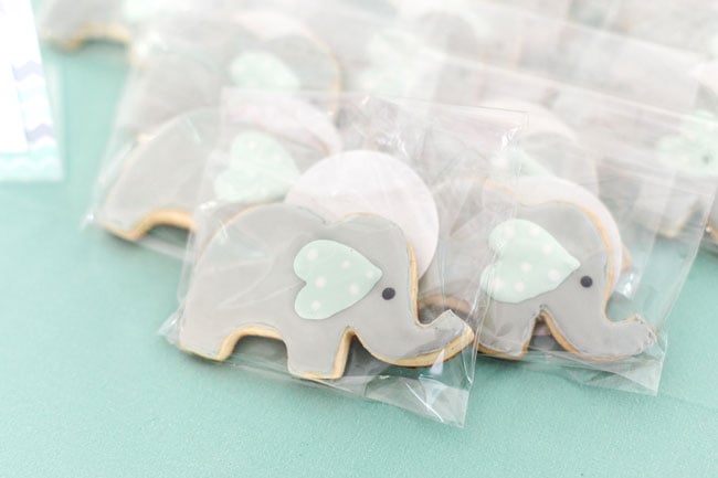 Whimsical Elephant Themed Baby Shower Cookies