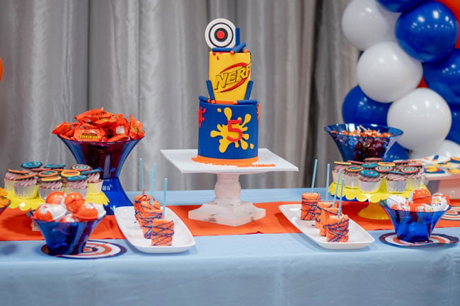 Nerf Themed Birthday Party Desserts