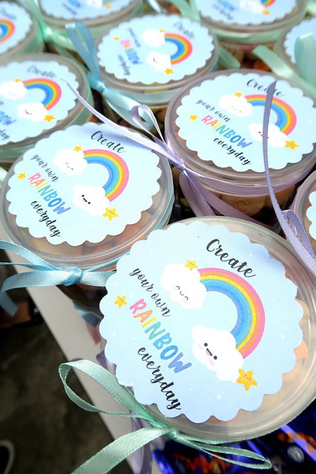 Pastel Rainbow Themed Party Favors