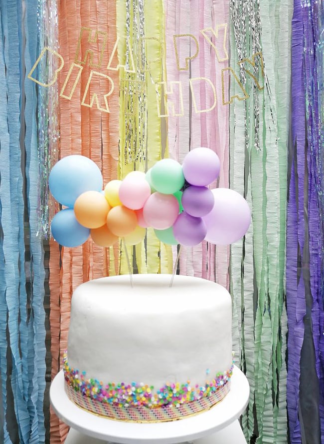 Pastel Rainbow Themed Party Cake