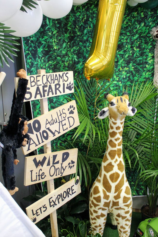 Safari Wild One Birthday Party Sign