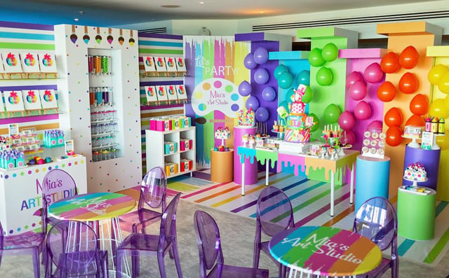 Colorful Art Themed 10th Birthday Party