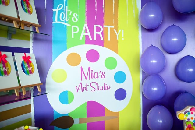 Personalized Art Party Backdrop