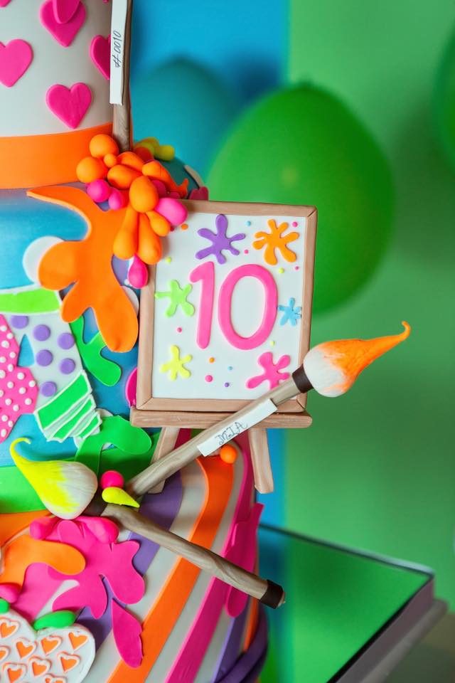 Art Themed 10th Birthday Party Cake