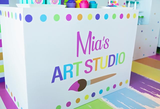 Personalized Art Studio Party Sign