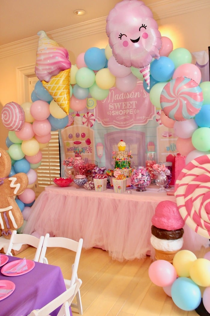 Whimsical Candyland Birthday Party Dessert Table