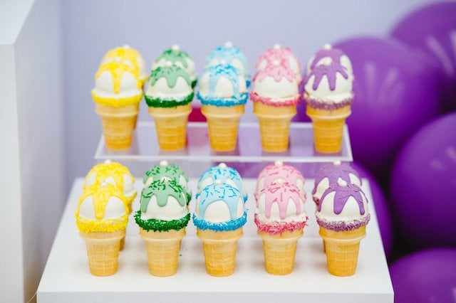 Rainbow Ice Cream Cone Pops