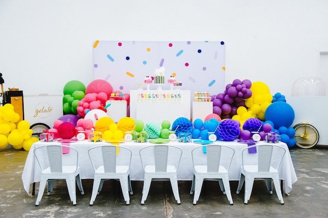 Confetti Sprinkles Themed Birthday Party Table