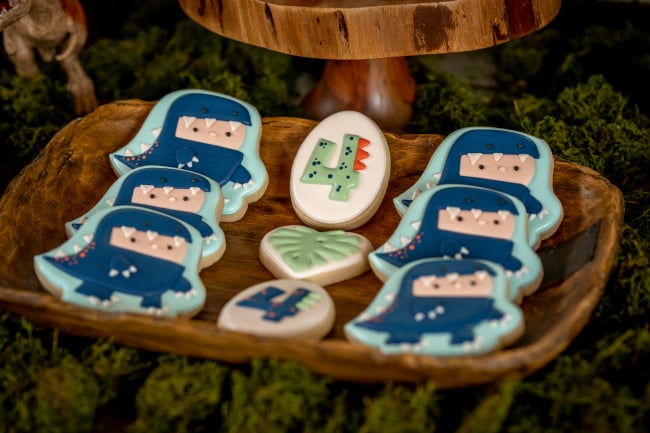 Roaring Dinosaur Birthday Party Cookies