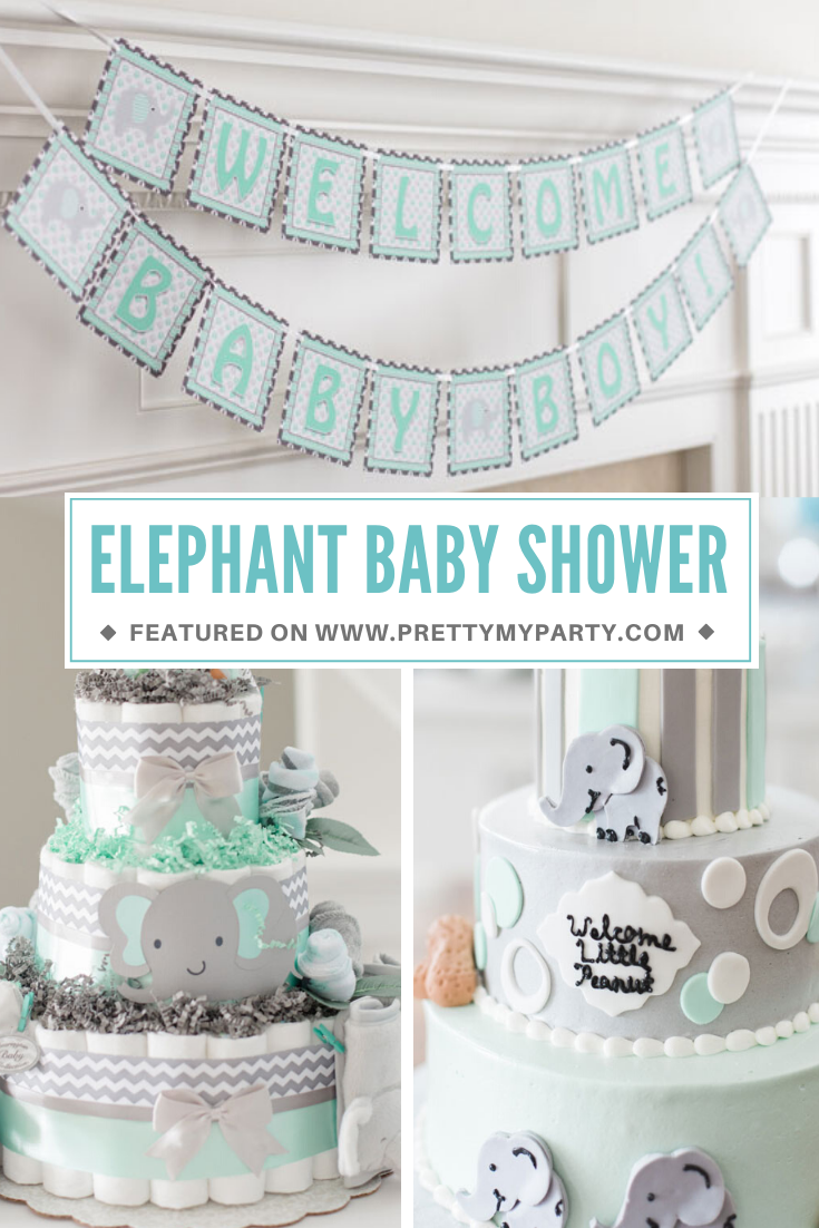 Elephant Themed Baby Shower on Pretty My Party