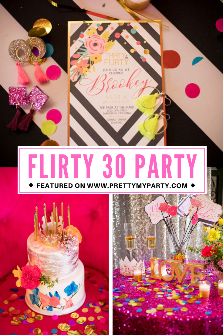 Flirty 30 Themed Birthday Party on Pretty My Party