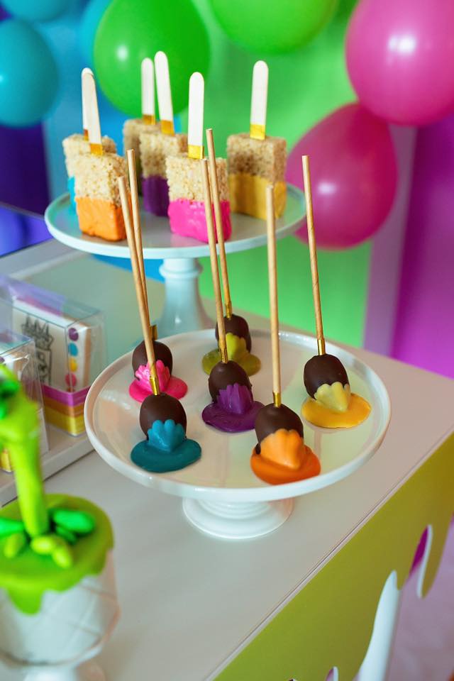 Art Party Paint Brush Cake Pops