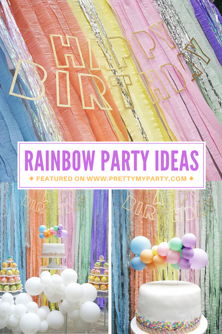 Pastel Rainbow Themed Party on Pretty My Party