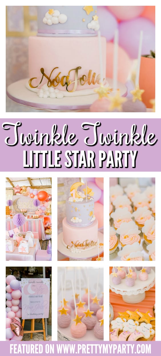 Pastel Twinkle Twinkle Little Star 1st Birthday on Pretty My Party