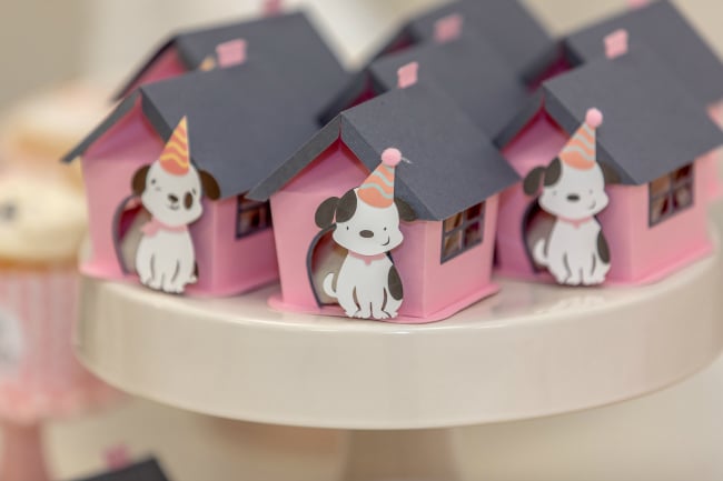 Pink Puppy Favor Boxes