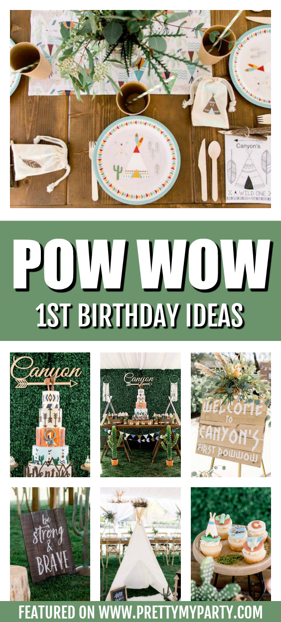 Incredible Pow Wow 1st Birthday Party on Pretty My Party