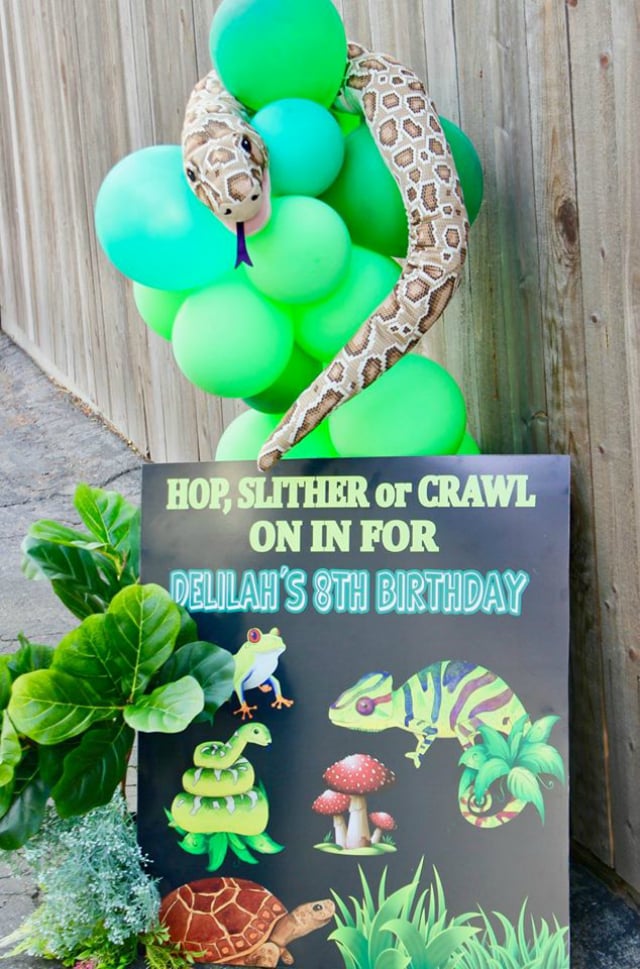 Bug and Reptile Themed Birthday Party Welcome Sign
