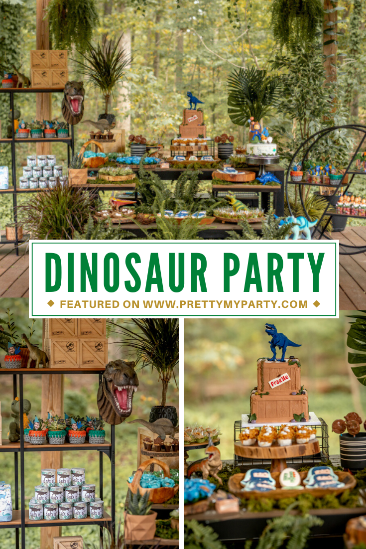 Roaring Dinosaur Birthday Party on Pretty My Party