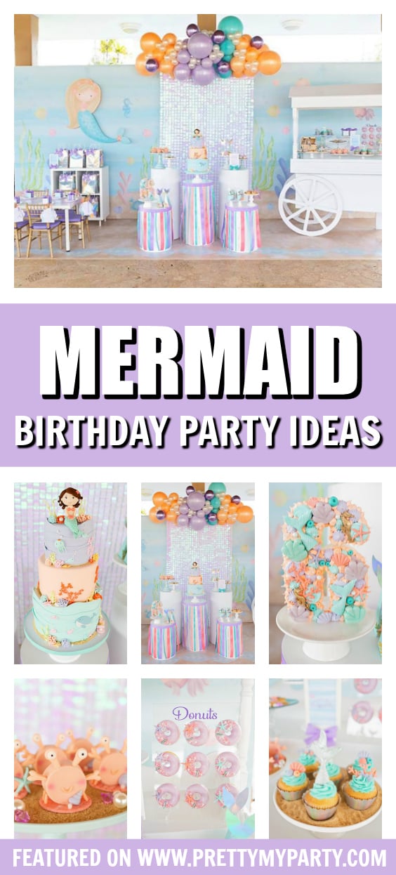 Shimmering Pastel Mermaid Birthday Party on Pretty My Party