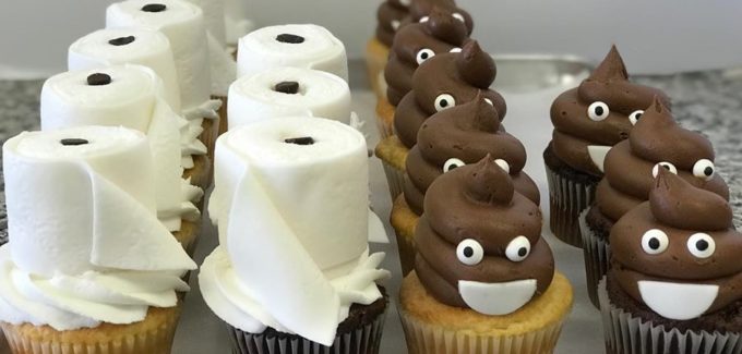 Toilet Paper and Poop Cupcake Toppers for Quarantine Party