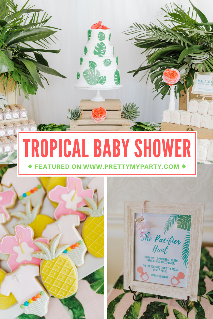 Tropical Aloha Baby Shower on Pretty My Party