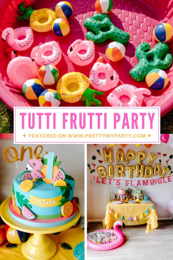 Tropical Tutti Frutti Flamingle Party on Pretty My Party