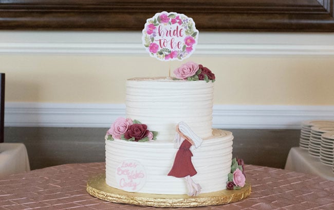 Rose Before the Big Day Bridal Shower Cake