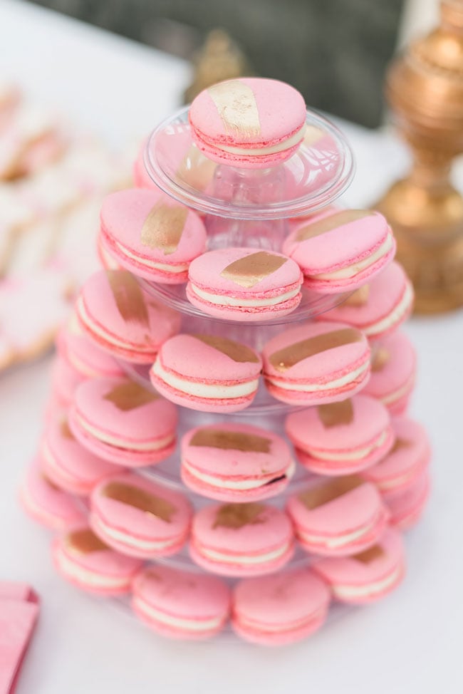 Pink and Gold Macaroons