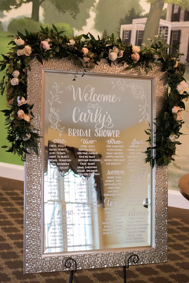 Rose Before the Big Day Bridal Shower Mirrored Welcome Sign