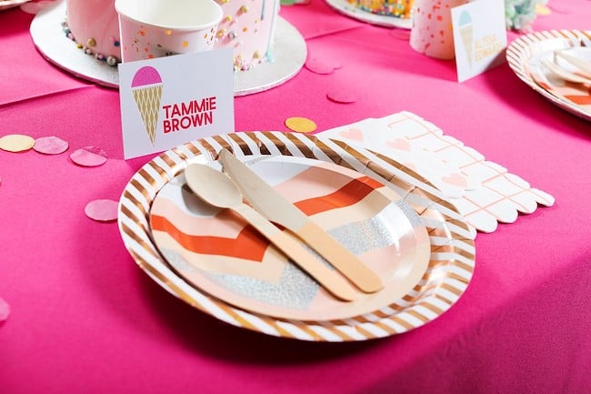 Party plates, napkins and utensils