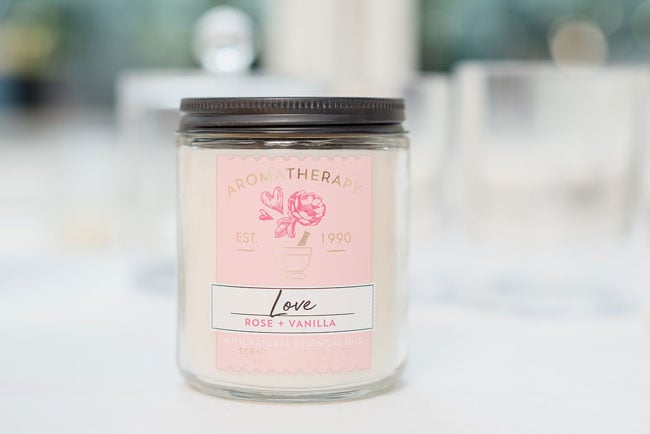 Indoor Garden Party Bridal Shower Love Candle