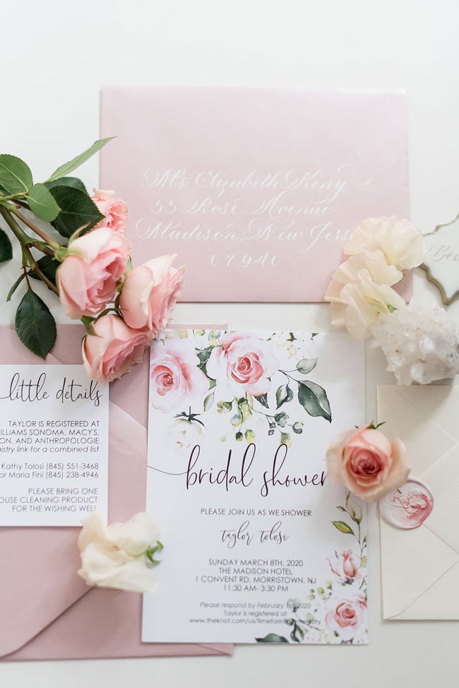 Pink Floral Garden Party Bridal Shower Invitation
